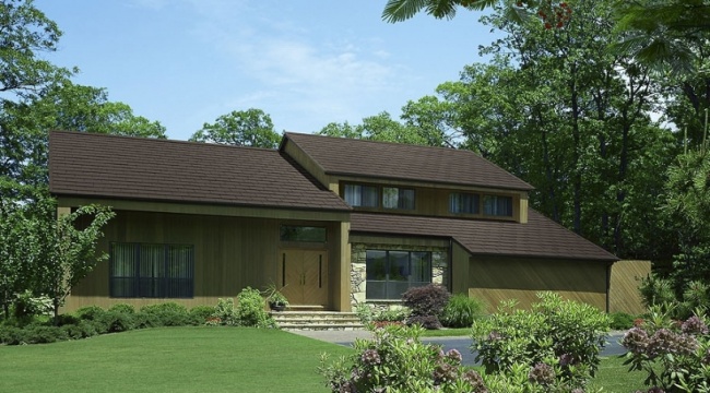 Iron grey modern ceramic roof tile