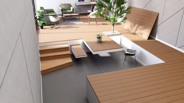 SPC flooring with wooden structure look installed in one of the apartments
