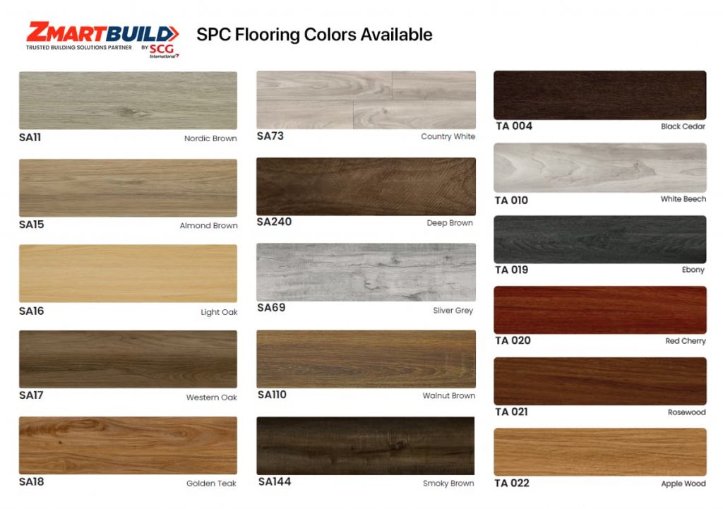 SPC flooring color catalogue