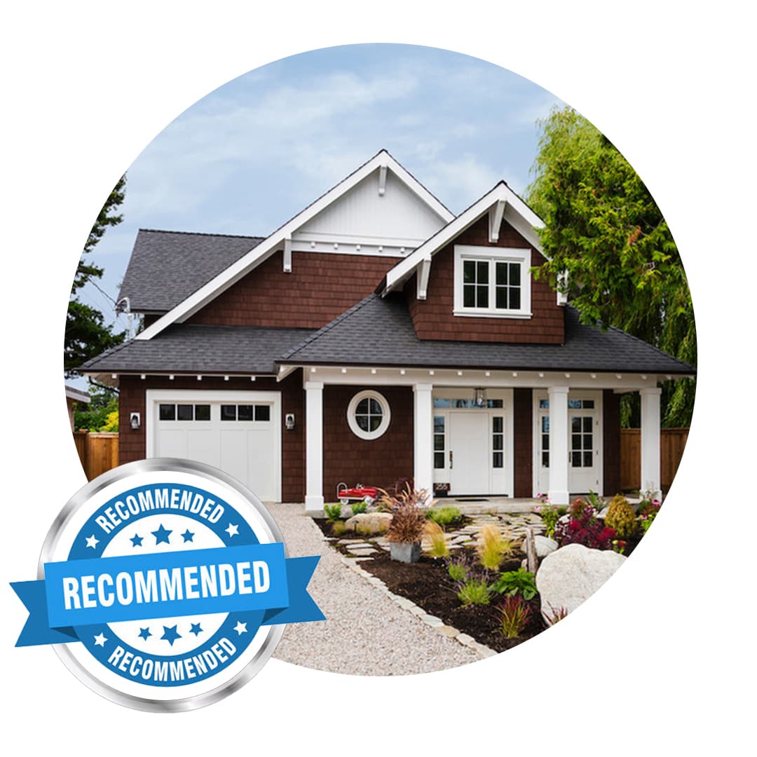 Roof shingles installed on a home