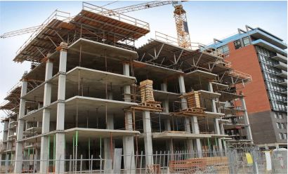 Under construction property ready for installation of concrete walls