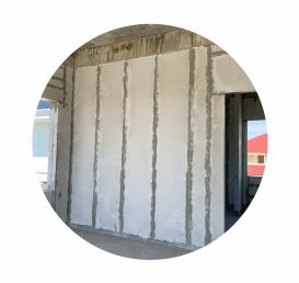 Readymade concrete walls installed in a under construction building