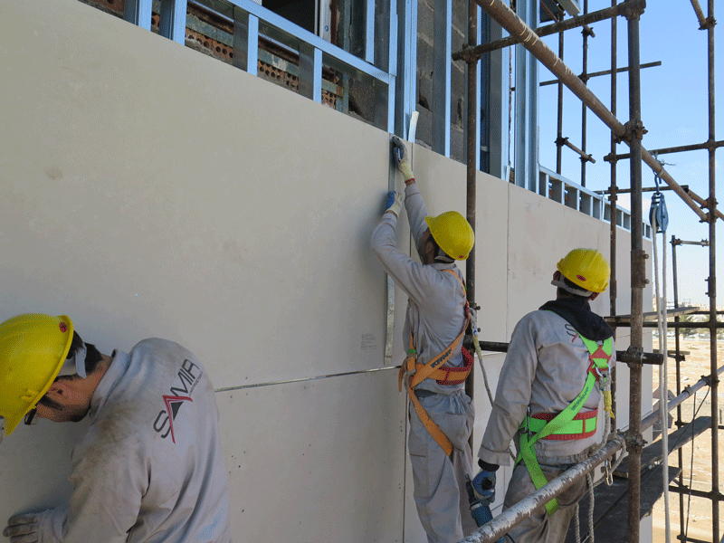 Drywall Construction by SCG Cement board - Solution