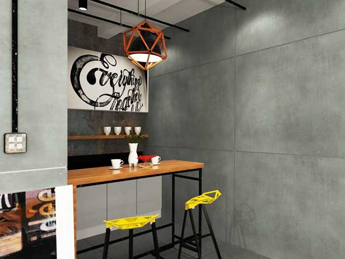 Decorate your wall and floor to be loft style by using SCG cement board