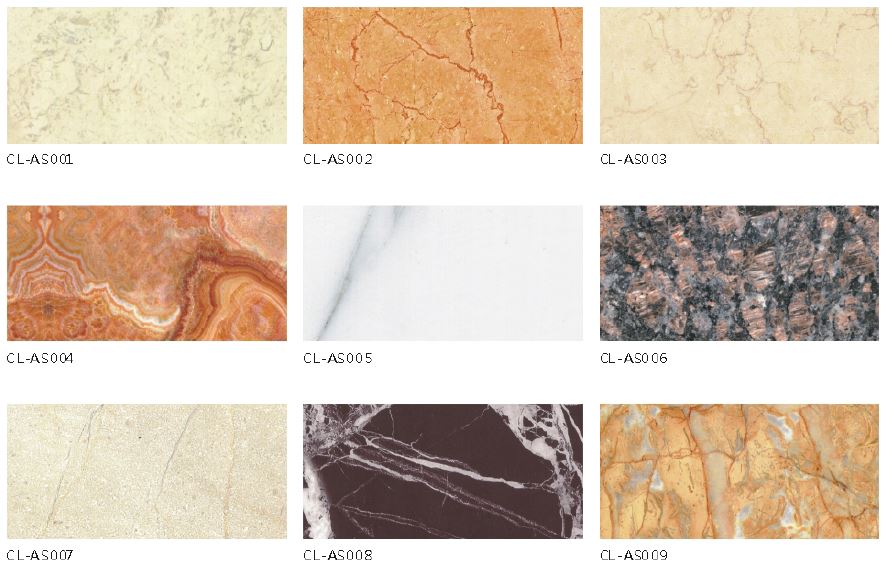 Montania High Density Fiber Cement Board - Color Chart - Marble texture - Wood texture series 3