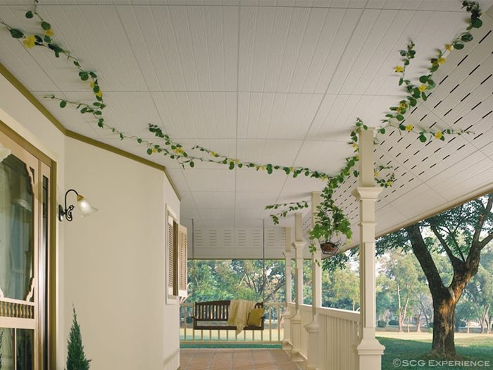 wooden fiber cement board ceiling and eave ceiling with ventilating hole