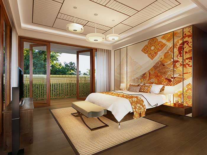 Modern Thai ceiling board decoration idea