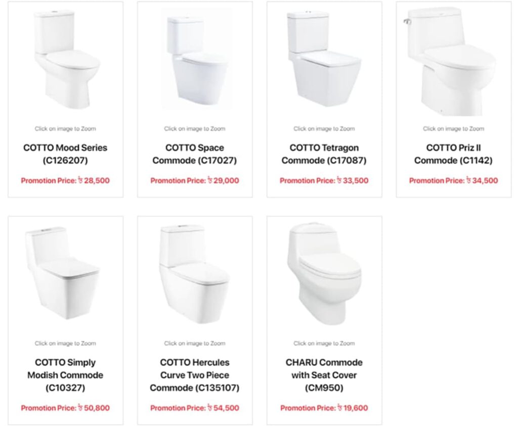 Commode models free installation