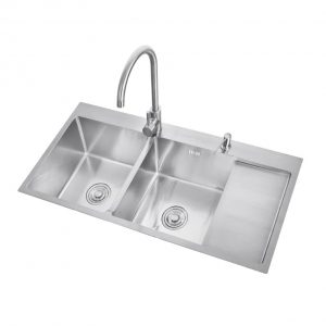 Kitchen Sink double Bowl with tray Surface