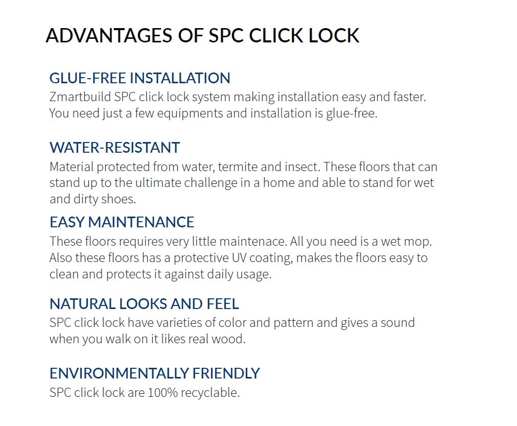 Advantage of ZMARTBUILD SPC Floor