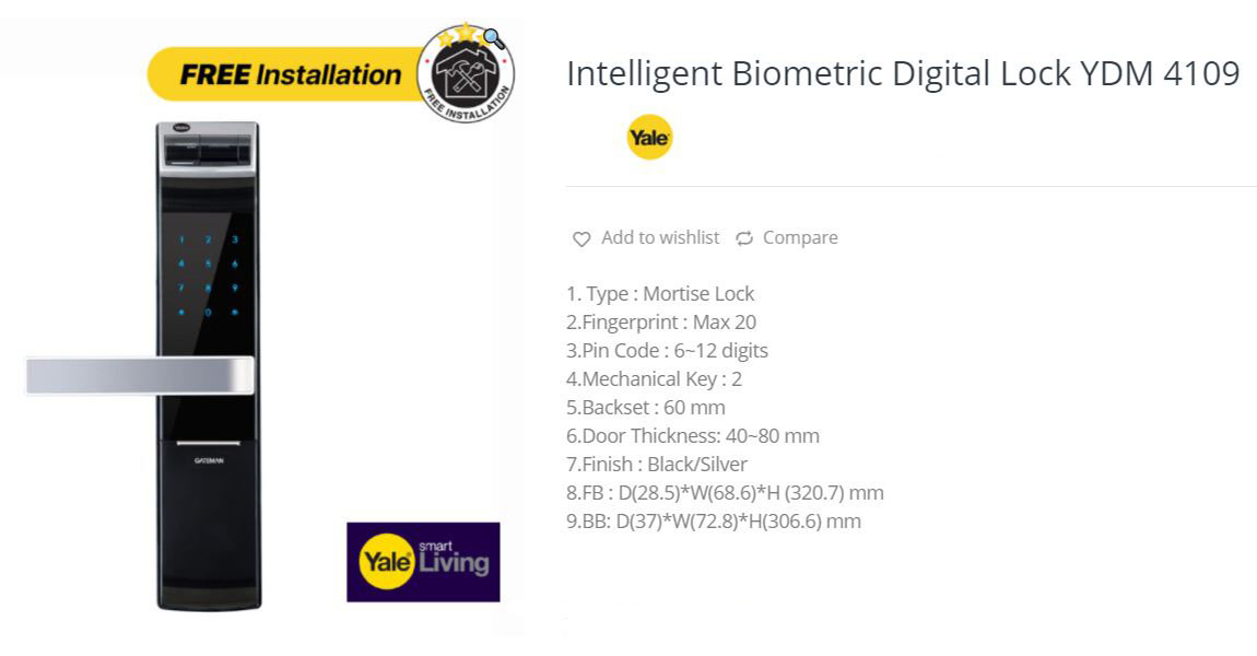 Digital lock YDM 4109