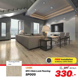 SPC Click Lock Flooring (SP005) Size: 180x1220x4 mm