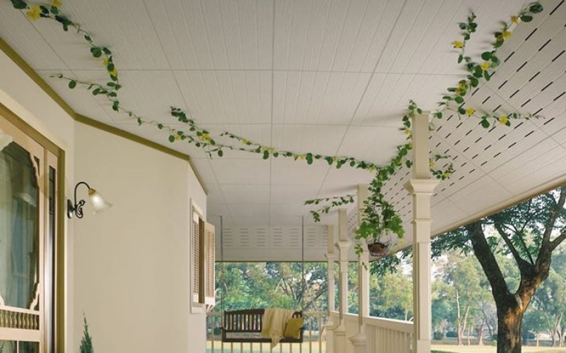 wooden fiber cement board ceiling and eave ceiling with ventilating hole